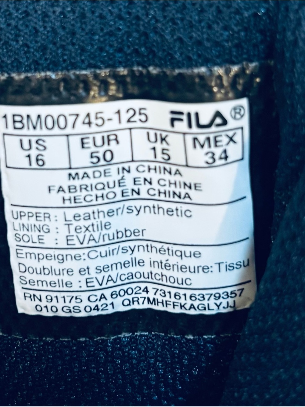Brand New Sneakers By FILA - Size 16 - Box 85 - Picture 8 of 8
